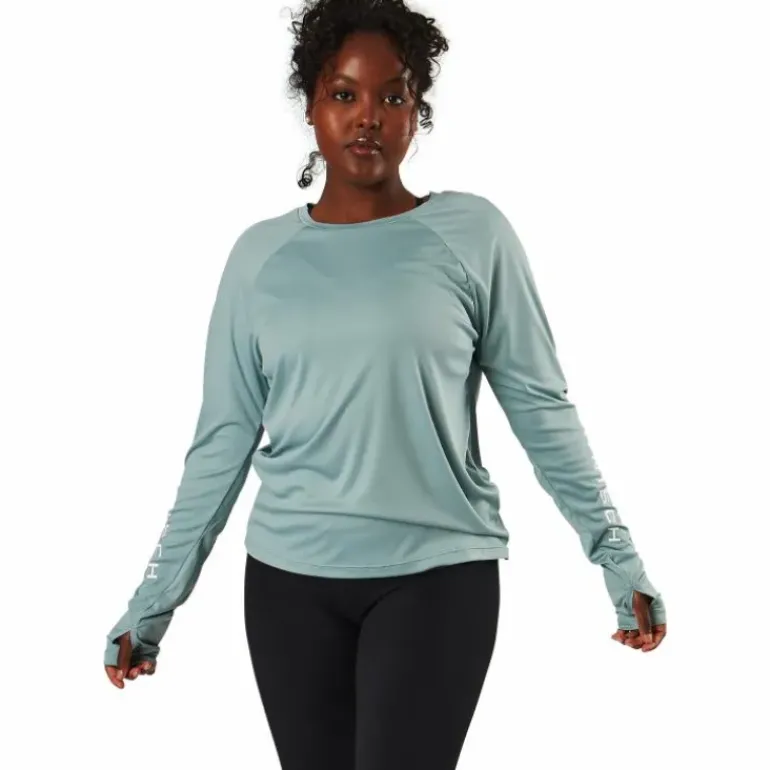 Active Logo Long Sleeve Silver Blue