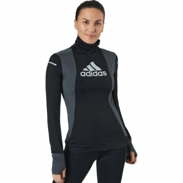Adidas Blocked Longsleeve Tee Women Black / Grey Six