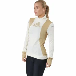 Adidas Blocked Longsleeve Tee Women Wonder White / Beige Tone