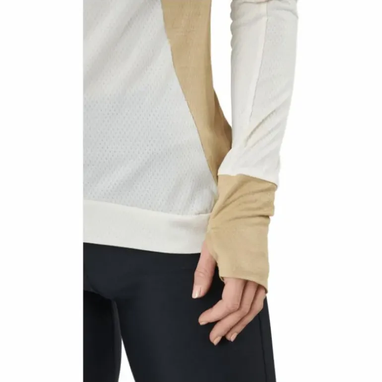Adidas Blocked Longsleeve Tee Women Wonder White / Beige Tone
