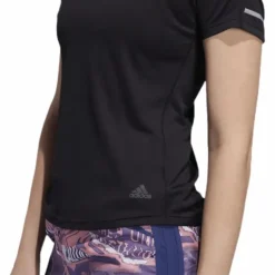 Adidas Run 3 Stripes Tee Women Black