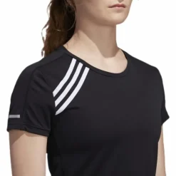Adidas Run 3 Stripes Tee Women Black