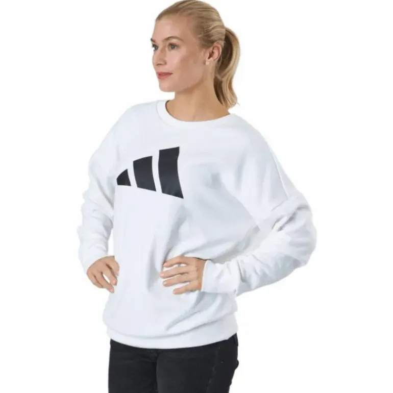 Adidas Sportswear Three Bar Sweatshirt White