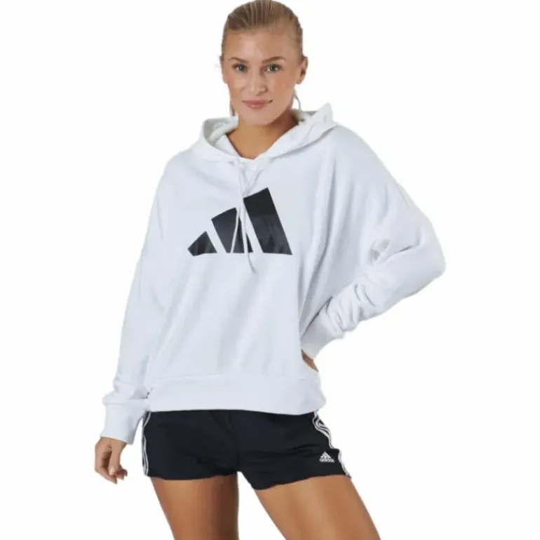 Adidas Sportswear Three Bar Hoodie White