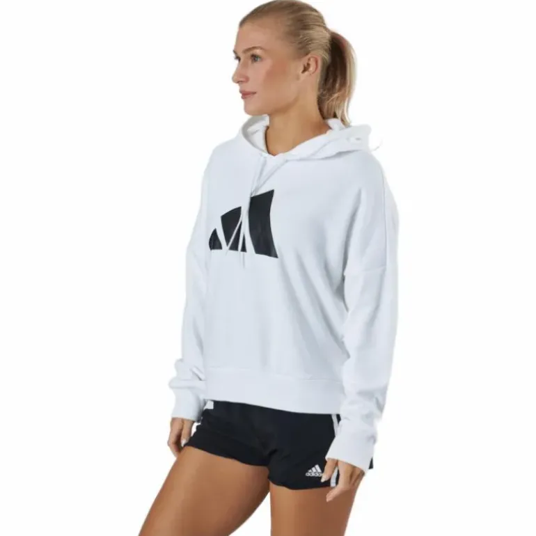 Adidas Sportswear Three Bar Hoodie White