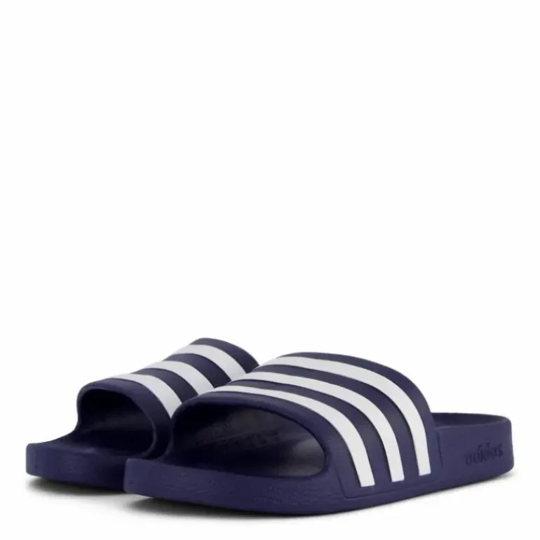 Adilette Aqua Slides Dark Blue / Cloud White / Dark Blue