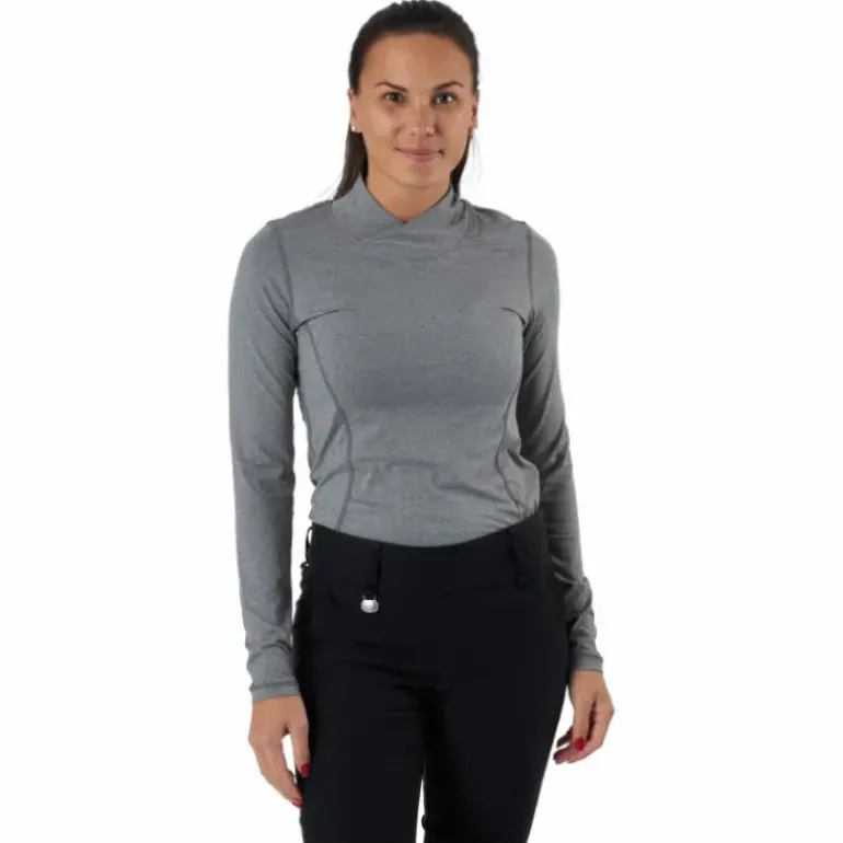 Agnes Ls Mock Neck Granite