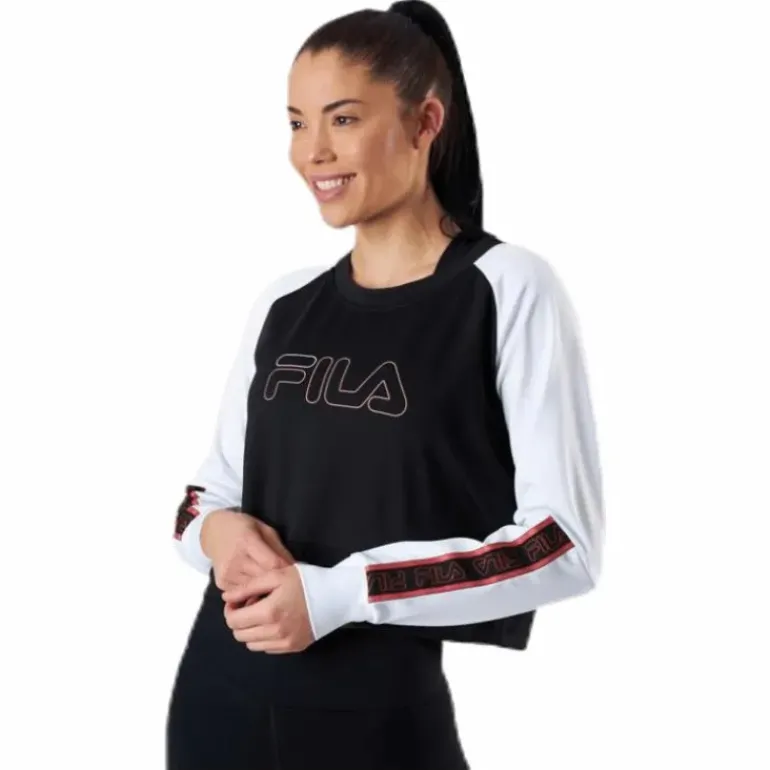 Ahuva Cropped Longsleeve Shirt Pink/Black