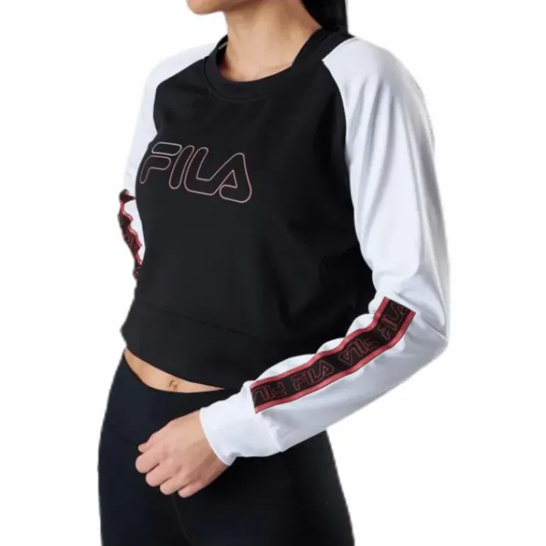 Ahuva Cropped Longsleeve Shirt Pink/Black