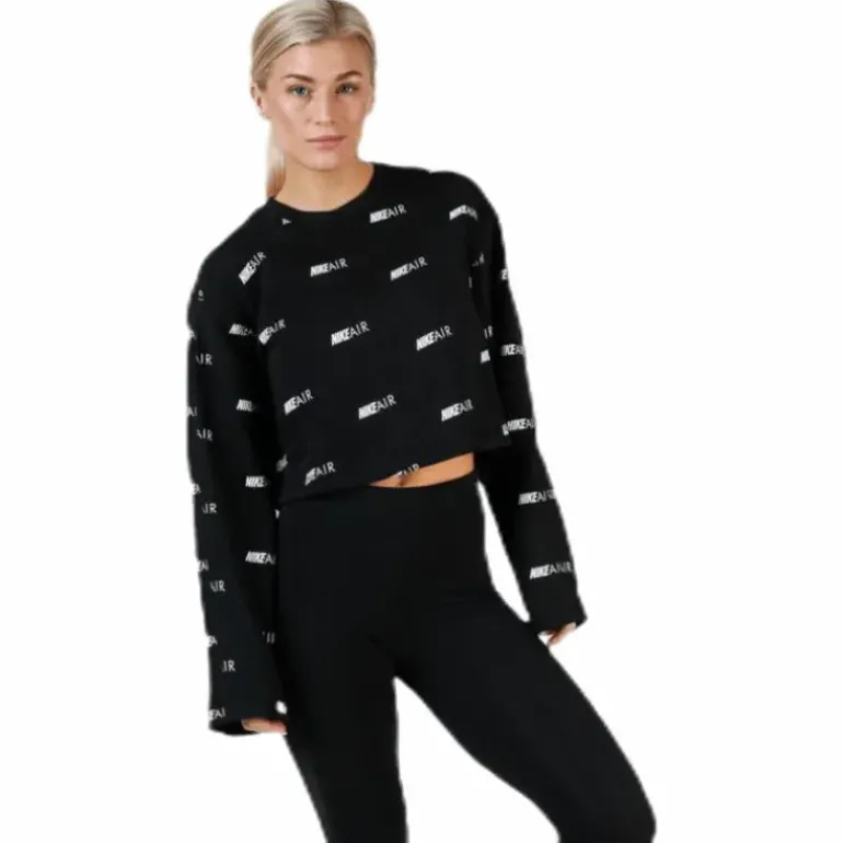 Air AOP Fleece Crew White/Black