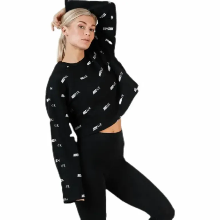 Air AOP Fleece Crew White/Black