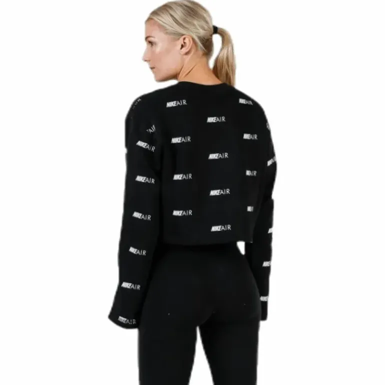 Air AOP Fleece Crew White/Black