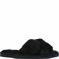 Alie Fluffy Slippers Black