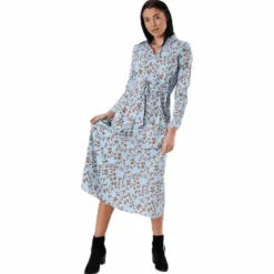 Alma Poly L/S Shirt Dress Aop Blue