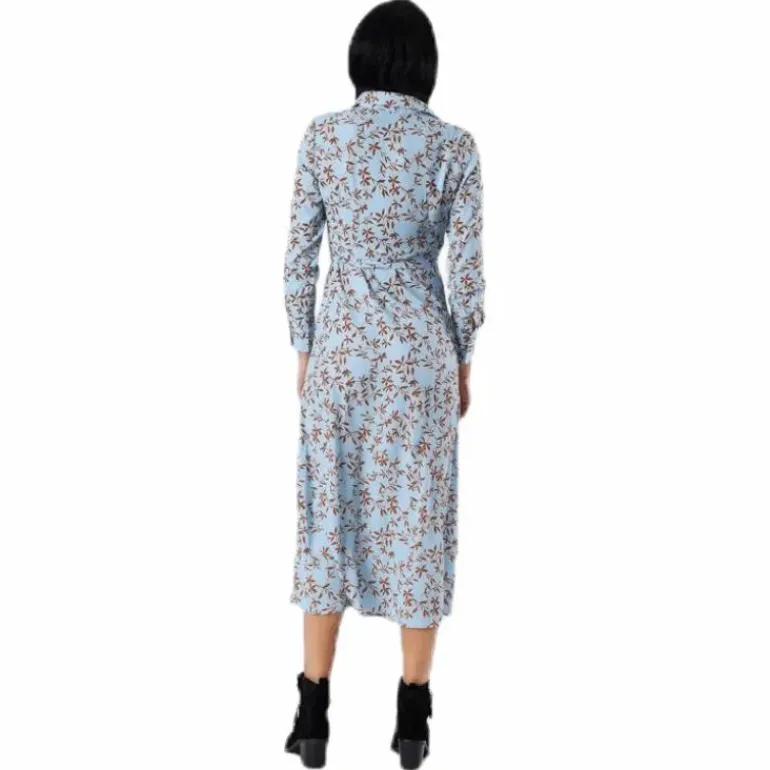 Alma Poly L/S Shirt Dress Aop Blue