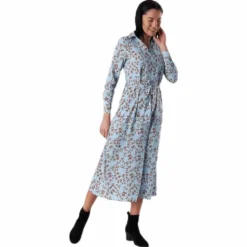 Alma Poly L/S Shirt Dress Aop Blue