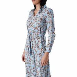Alma Poly L/S Shirt Dress Aop Blue