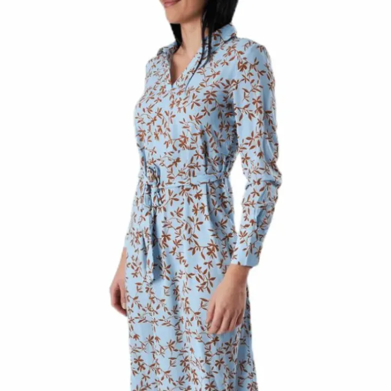 Alma Poly L/S Shirt Dress Aop Blue