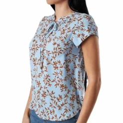Alma Poly S/S Top Aop Blue