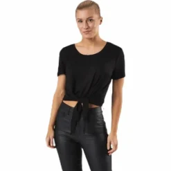 Arli S/S Knot Top Black