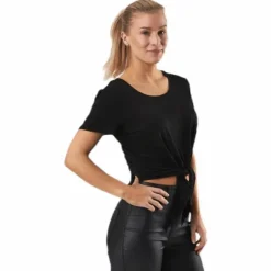 Arli S/S Knot Top Black