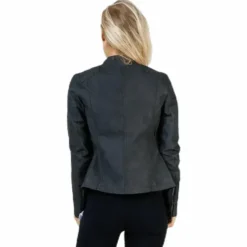 Ava Faux Leather Biker Otw Black