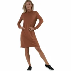 Bamala T-Neck Ls Dress Beige