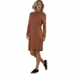 Bamala T-Neck Ls Dress Beige