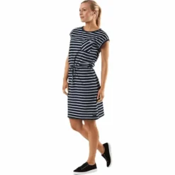 Bellevue Dress Blue/White