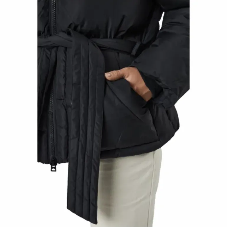Beltet Short Padded Hood Jacke Black