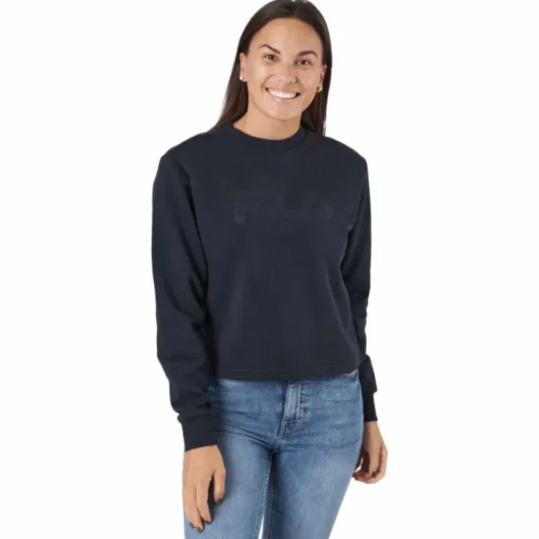 Bevaix Cropped Crew Sweat 80001 - Moonless Night