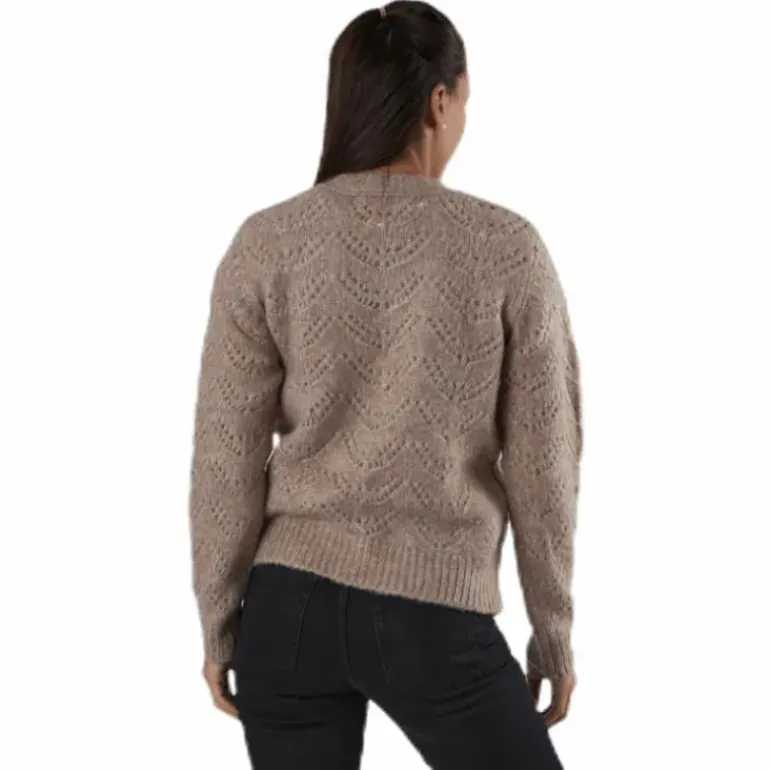 Bibi Ls Knit Cardigan Beige