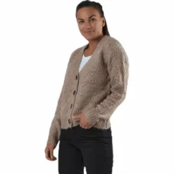 Bibi Ls Knit Cardigan Beige