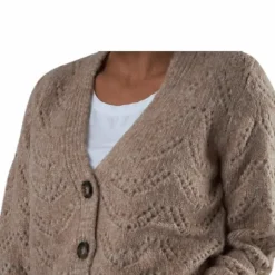 Bibi Ls Knit Cardigan Beige