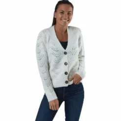 Bibi Ls Knit Cardigan White