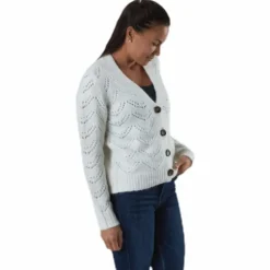 Bibi Ls Knit Cardigan White