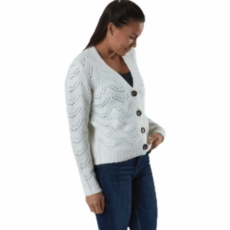 Bibi Ls Knit Cardigan White