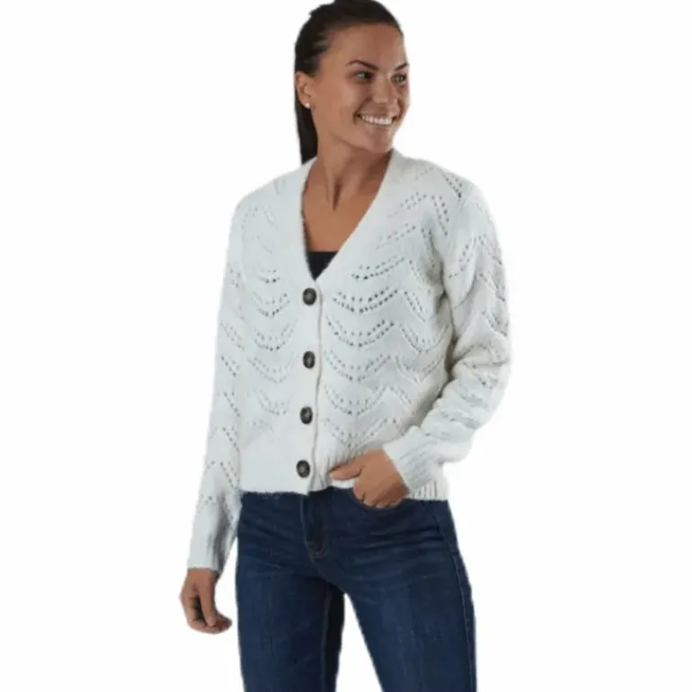 Bibi Ls Knit Cardigan White