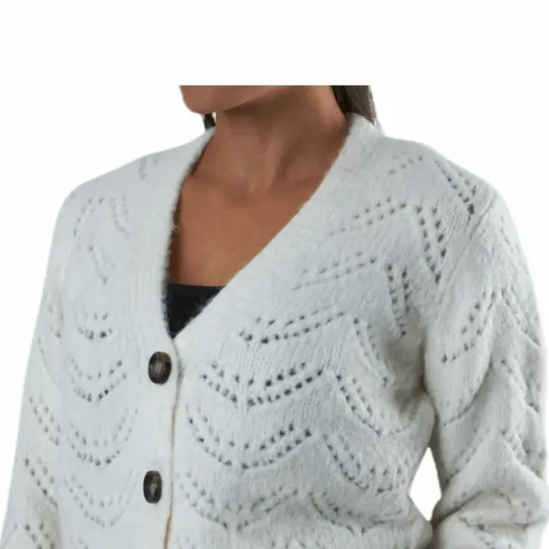 Bibi Ls Knit Cardigan White
