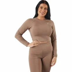 Blacc Recy Long Sleeve Top Taupe Grey