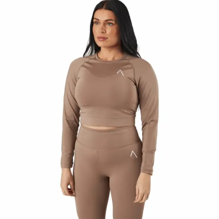Blacc Recy Long Sleeve Top Taupe Grey