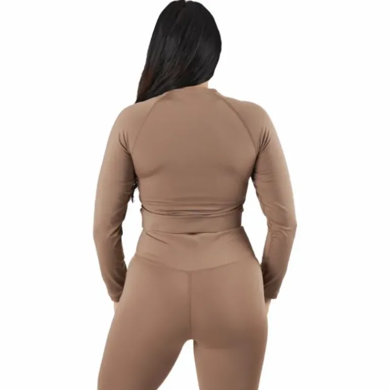 Blacc Recy Long Sleeve Top Taupe Grey