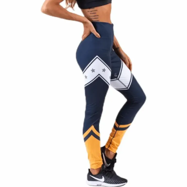 Block Legging Stars Full Length Blue