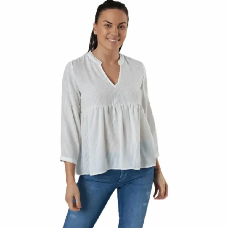 Bloom 3/4 Top Wvn White
