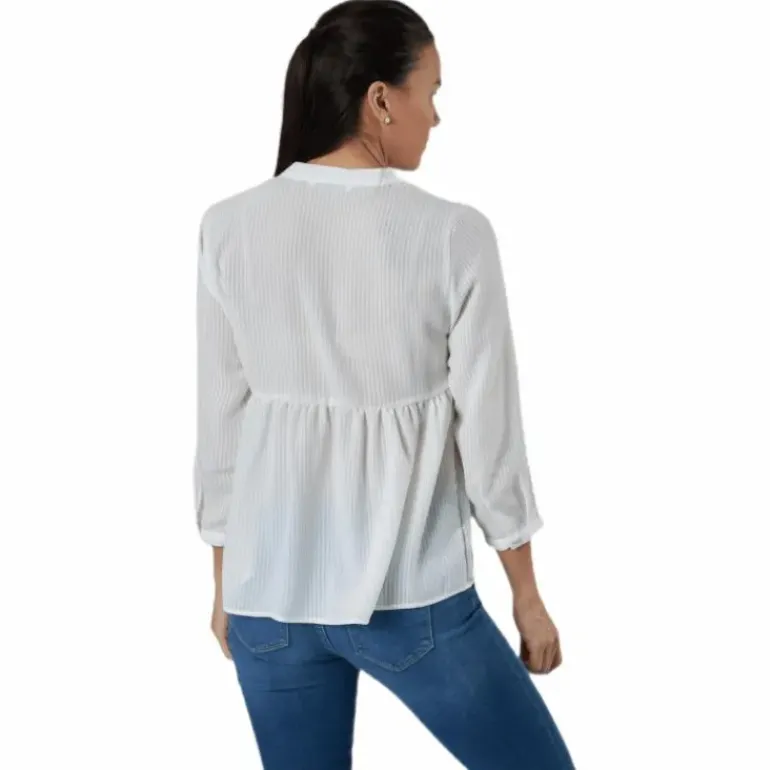 Bloom 3/4 Top Wvn White