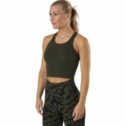 Bold Rib Crop Tank Forest Green