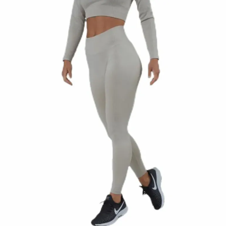 Bonnie Ribbed Tights Beige