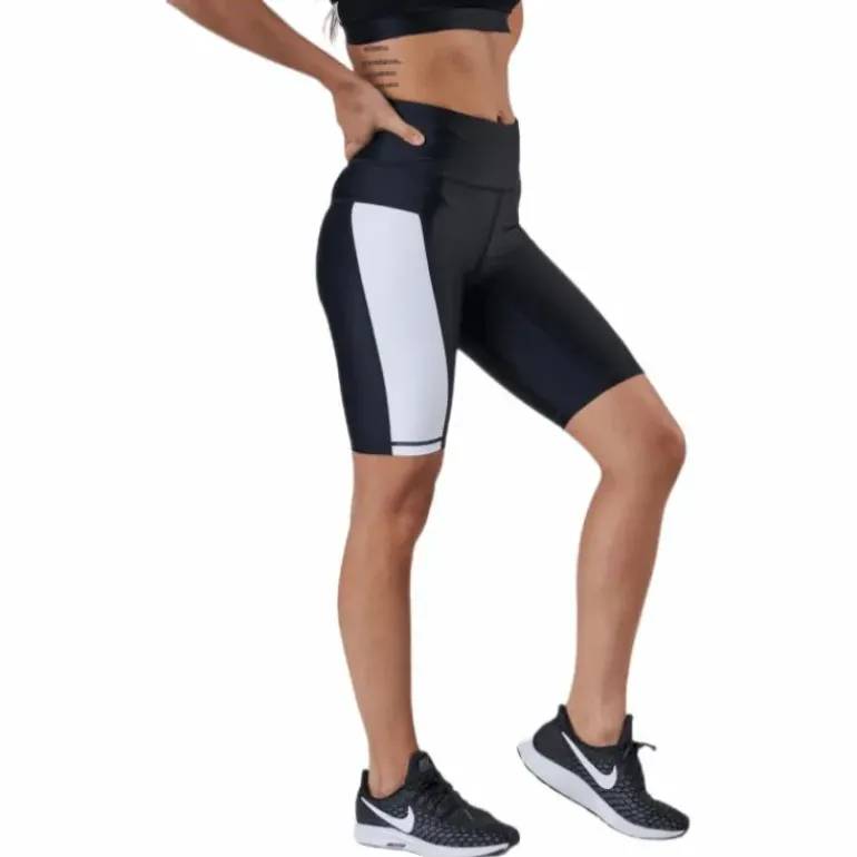 Borg Stripe Bike Shorts Black