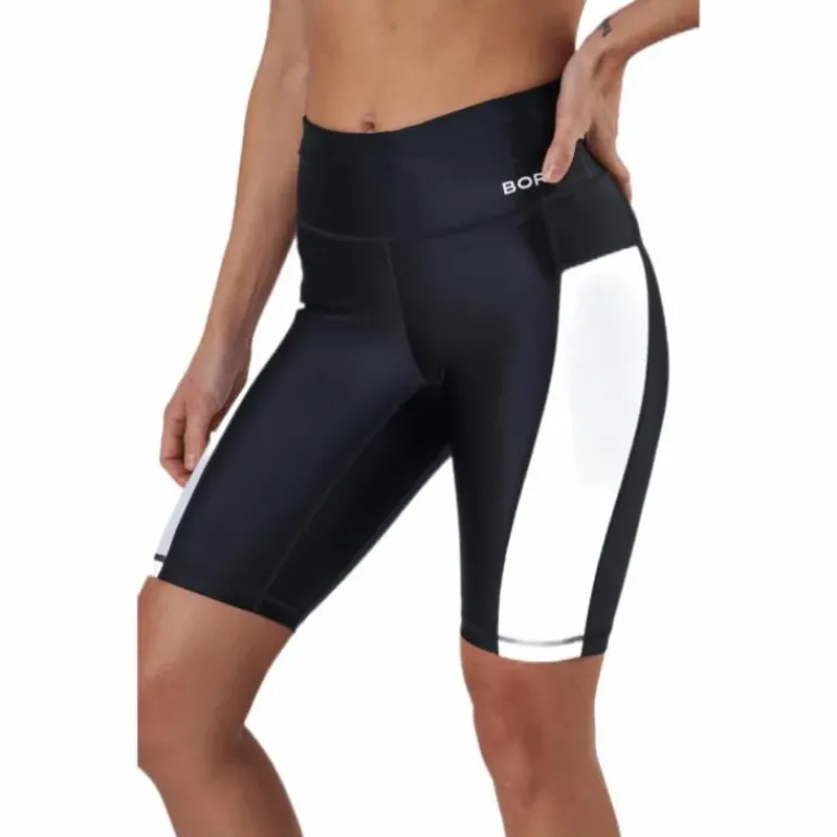 Borg Stripe Bike Shorts Black