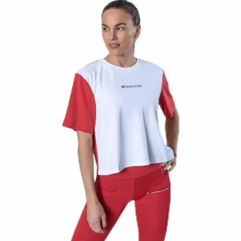 Boxy T-Shirt Short Sleeve Pink/White